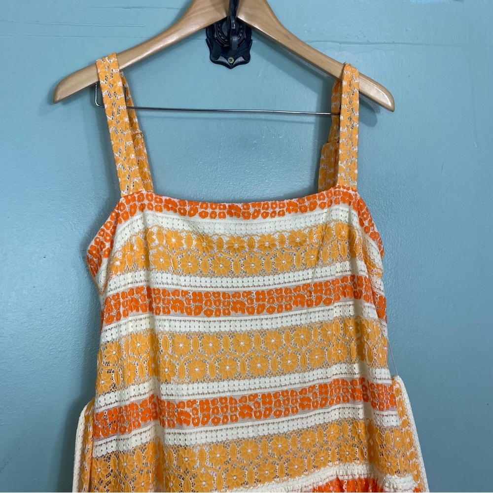 Zimmermann Jude Orange Tiered Lace‎ Floral Maxi Sun Dress Size 10 - Picture 3 of 8